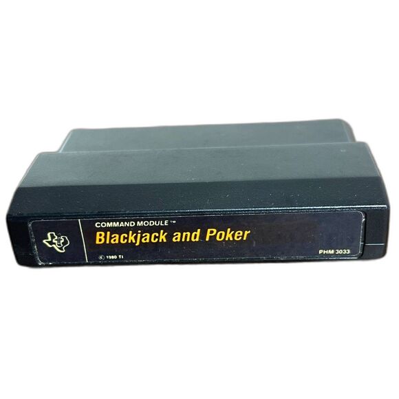 BlackJack and Poker Texas Instruments TI-99/4A Command Module PHM3033 VTG RARE - Picture 1 of 3